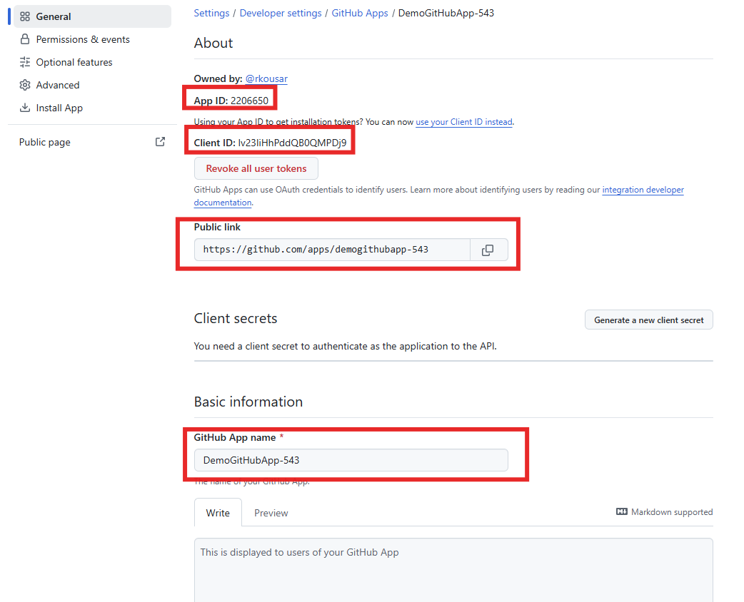 GitHub App Details