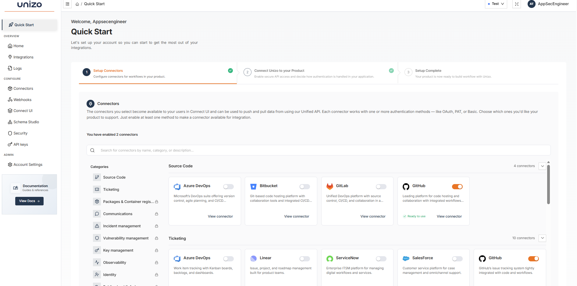Unizo Dashboard