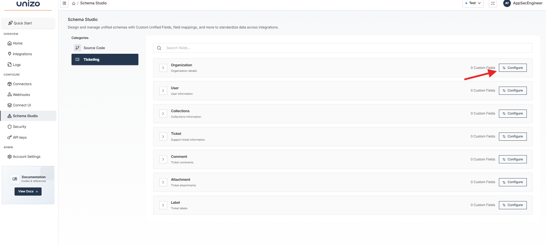 Configure fields